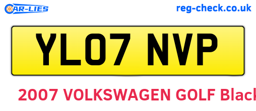 YL07NVP are the vehicle registration plates.