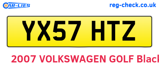 YX57HTZ are the vehicle registration plates.