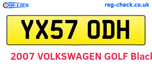 YX57ODH are the vehicle registration plates.