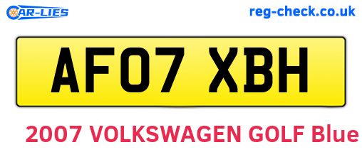 AF07XBH are the vehicle registration plates.