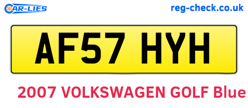 AF57HYH are the vehicle registration plates.