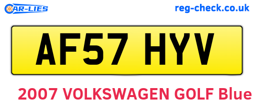 AF57HYV are the vehicle registration plates.