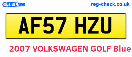AF57HZU are the vehicle registration plates.