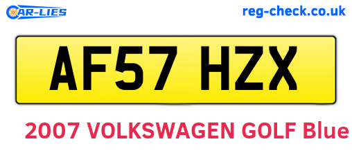 AF57HZX are the vehicle registration plates.
