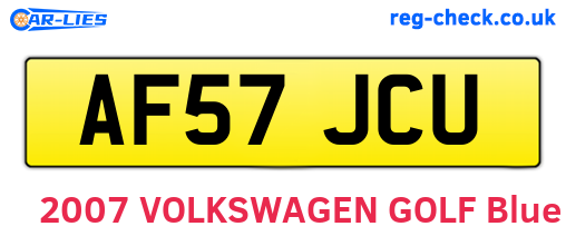 AF57JCU are the vehicle registration plates.