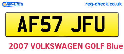 AF57JFU are the vehicle registration plates.