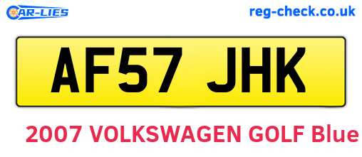 AF57JHK are the vehicle registration plates.