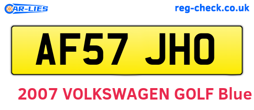 AF57JHO are the vehicle registration plates.