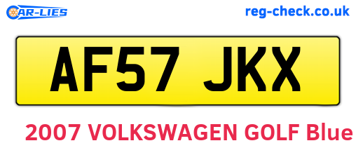 AF57JKX are the vehicle registration plates.