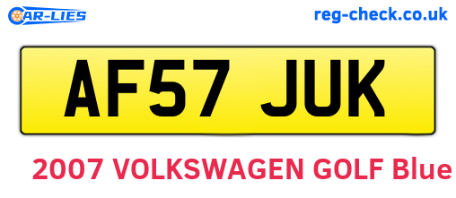 AF57JUK are the vehicle registration plates.