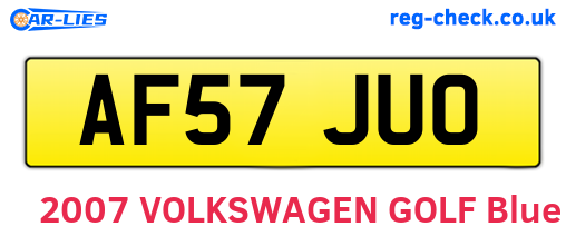 AF57JUO are the vehicle registration plates.