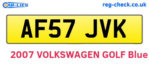 AF57JVK are the vehicle registration plates.