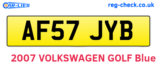 AF57JYB are the vehicle registration plates.