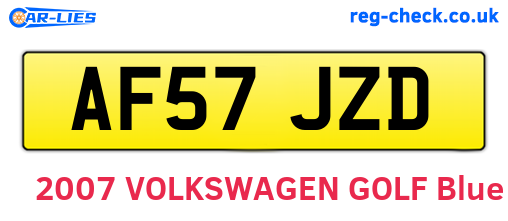 AF57JZD are the vehicle registration plates.