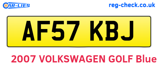 AF57KBJ are the vehicle registration plates.