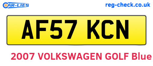 AF57KCN are the vehicle registration plates.