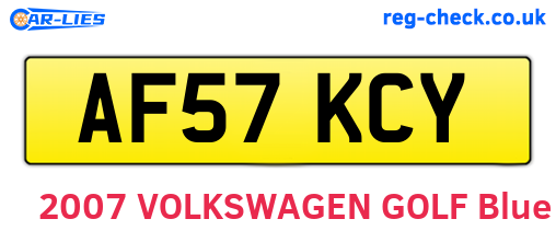 AF57KCY are the vehicle registration plates.