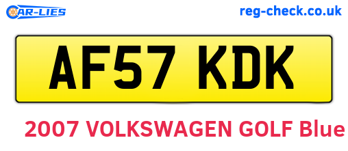 AF57KDK are the vehicle registration plates.