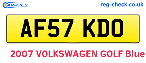 AF57KDO are the vehicle registration plates.