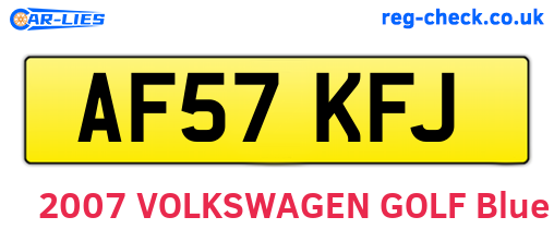 AF57KFJ are the vehicle registration plates.