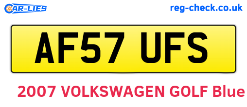 AF57UFS are the vehicle registration plates.