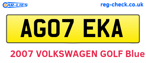 AG07EKA are the vehicle registration plates.