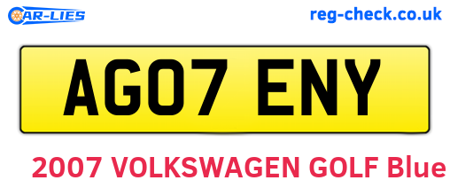 AG07ENY are the vehicle registration plates.