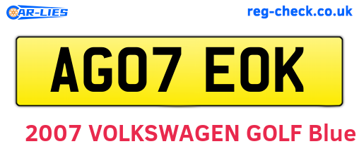 AG07EOK are the vehicle registration plates.