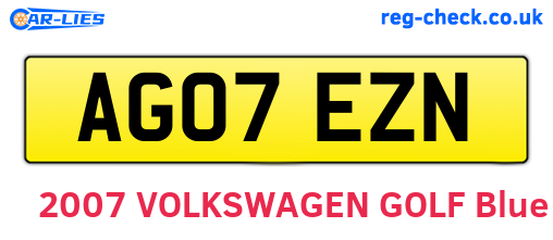 AG07EZN are the vehicle registration plates.