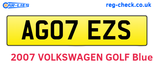 AG07EZS are the vehicle registration plates.