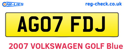 AG07FDJ are the vehicle registration plates.