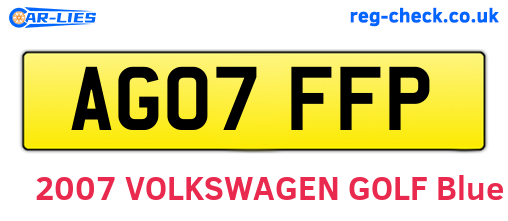AG07FFP are the vehicle registration plates.