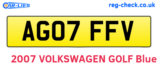 AG07FFV are the vehicle registration plates.