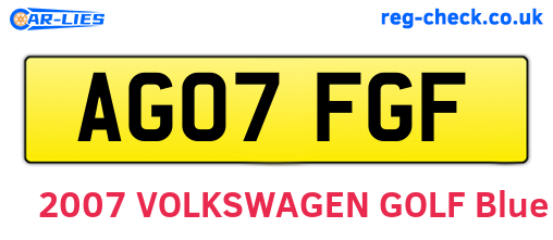 AG07FGF are the vehicle registration plates.