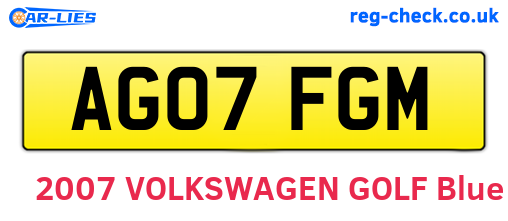 AG07FGM are the vehicle registration plates.