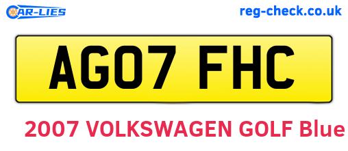 AG07FHC are the vehicle registration plates.