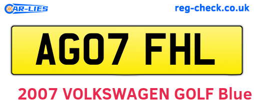 AG07FHL are the vehicle registration plates.