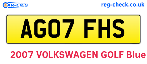 AG07FHS are the vehicle registration plates.
