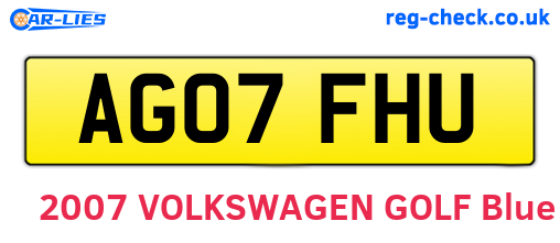 AG07FHU are the vehicle registration plates.