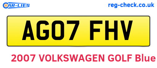 AG07FHV are the vehicle registration plates.