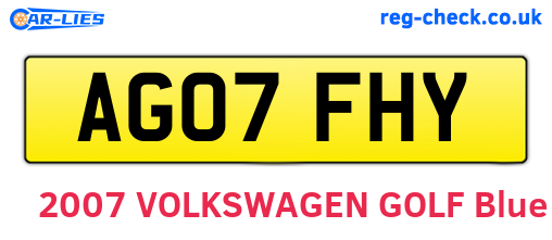 AG07FHY are the vehicle registration plates.