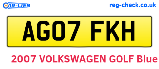 AG07FKH are the vehicle registration plates.
