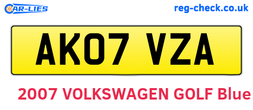 AK07VZA are the vehicle registration plates.