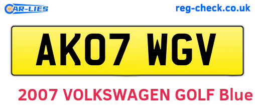 AK07WGV are the vehicle registration plates.