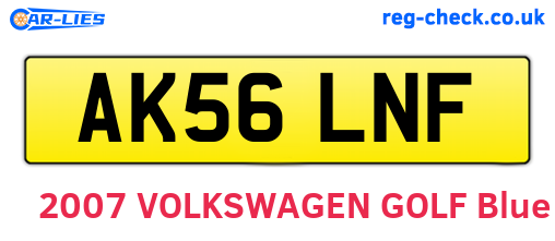 AK56LNF are the vehicle registration plates.