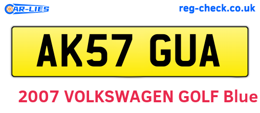 AK57GUA are the vehicle registration plates.