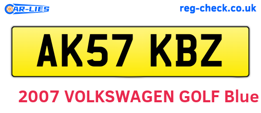 AK57KBZ are the vehicle registration plates.