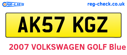 AK57KGZ are the vehicle registration plates.