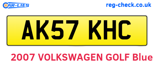 AK57KHC are the vehicle registration plates.