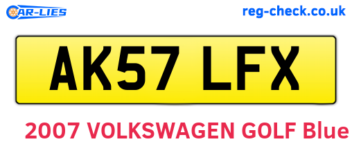 AK57LFX are the vehicle registration plates.